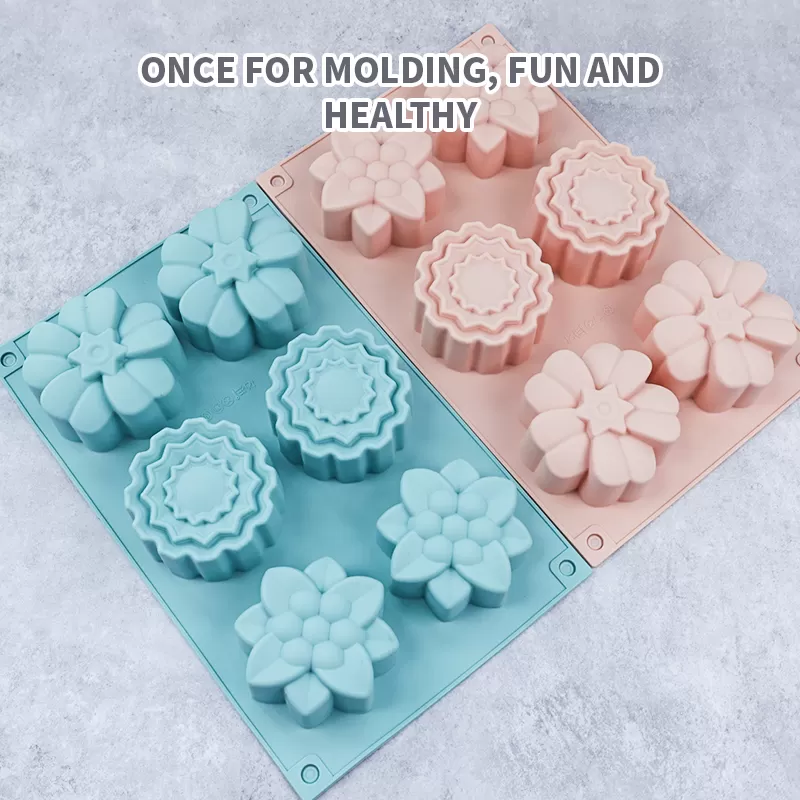 YH-009 Silicone 6-Hole Cake Mold