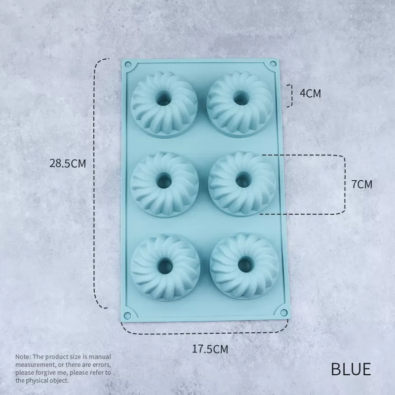 YH-003 Silicone 6-Hole Cake Mold