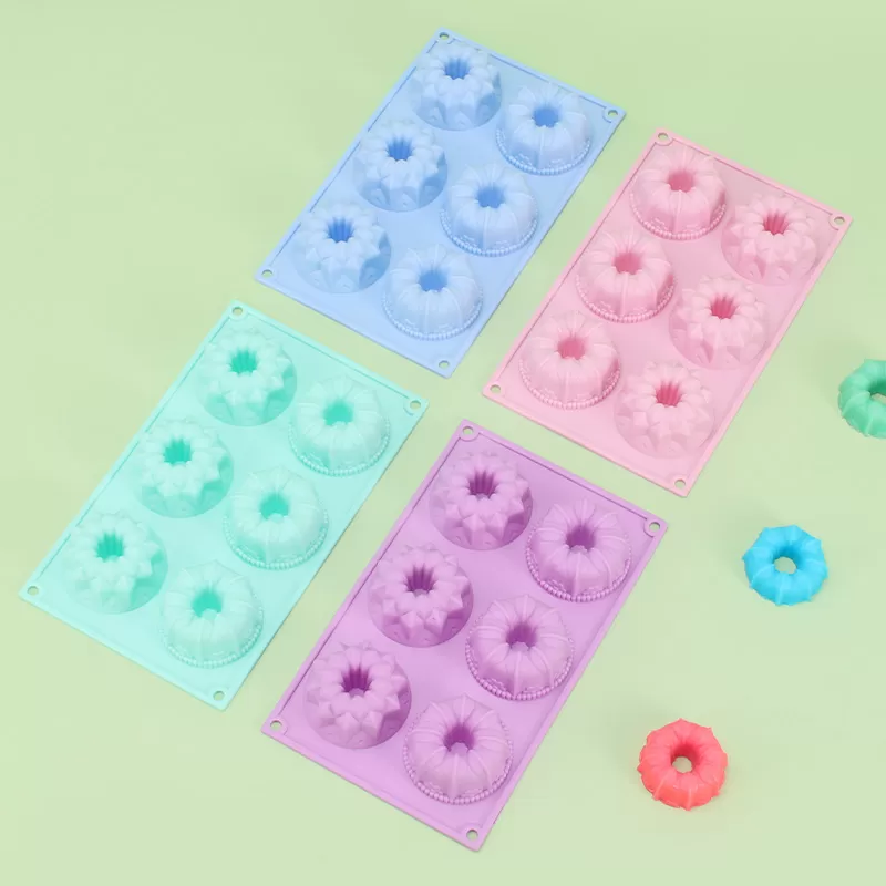 YH-075 Silicone 6-Hole Cake Mold