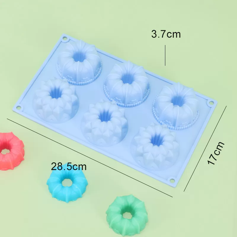 YH-075 Silicone 6-Hole Cake Mold