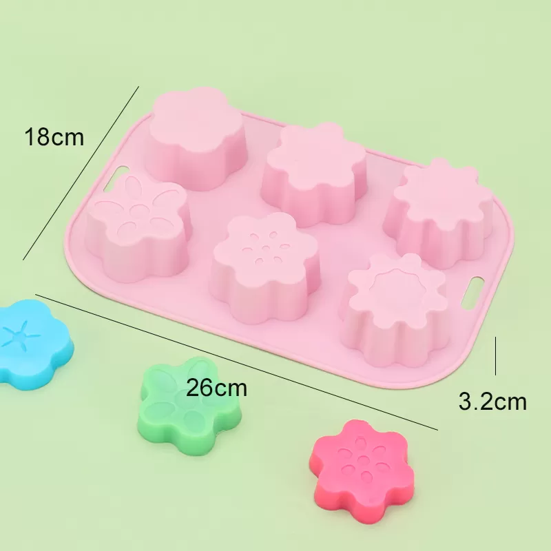 YH-088 Silicone 6-Hole Cake Mold