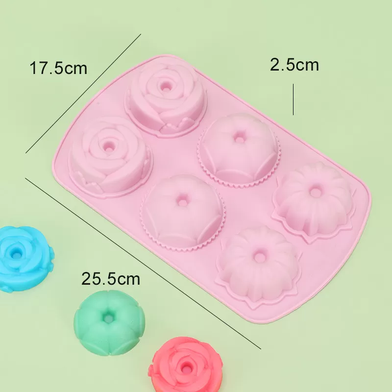 YH-127 Silicone 6-Hole Cake Mold