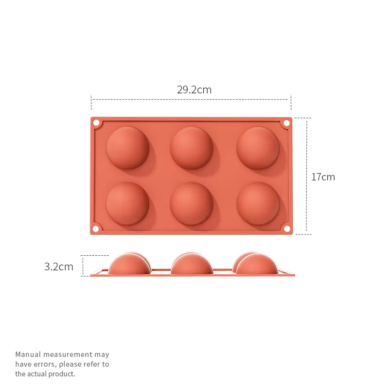 YH-188 Silicone 6-Hole Cake Mold