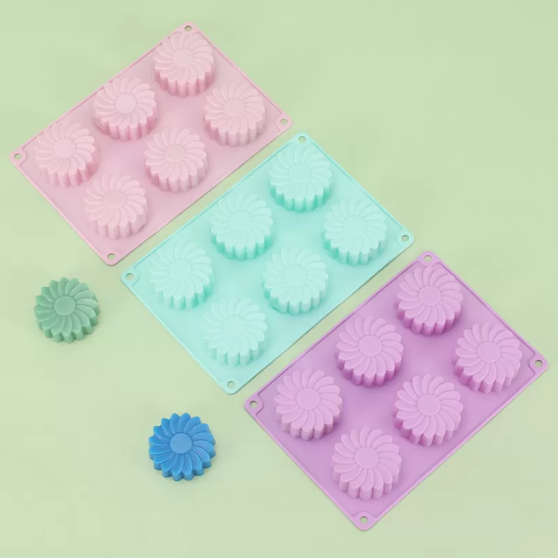 YH-306 Silicone 6-Hole Cake Mold