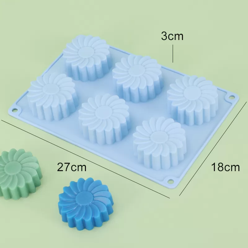 YH-306 Silicone 6-Hole Cake Mold