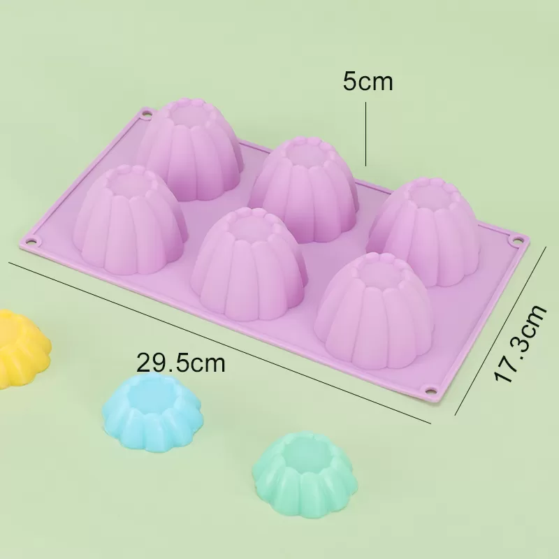 YH-387 Silicone 6-Hole Cake Mold