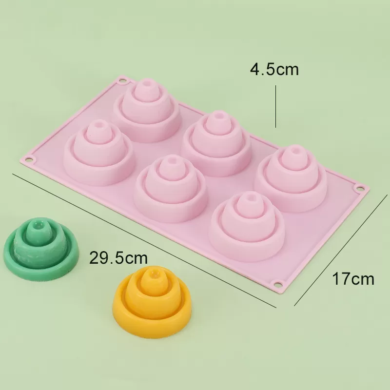 YH-399 Silicone 6-Hole Cake Mold