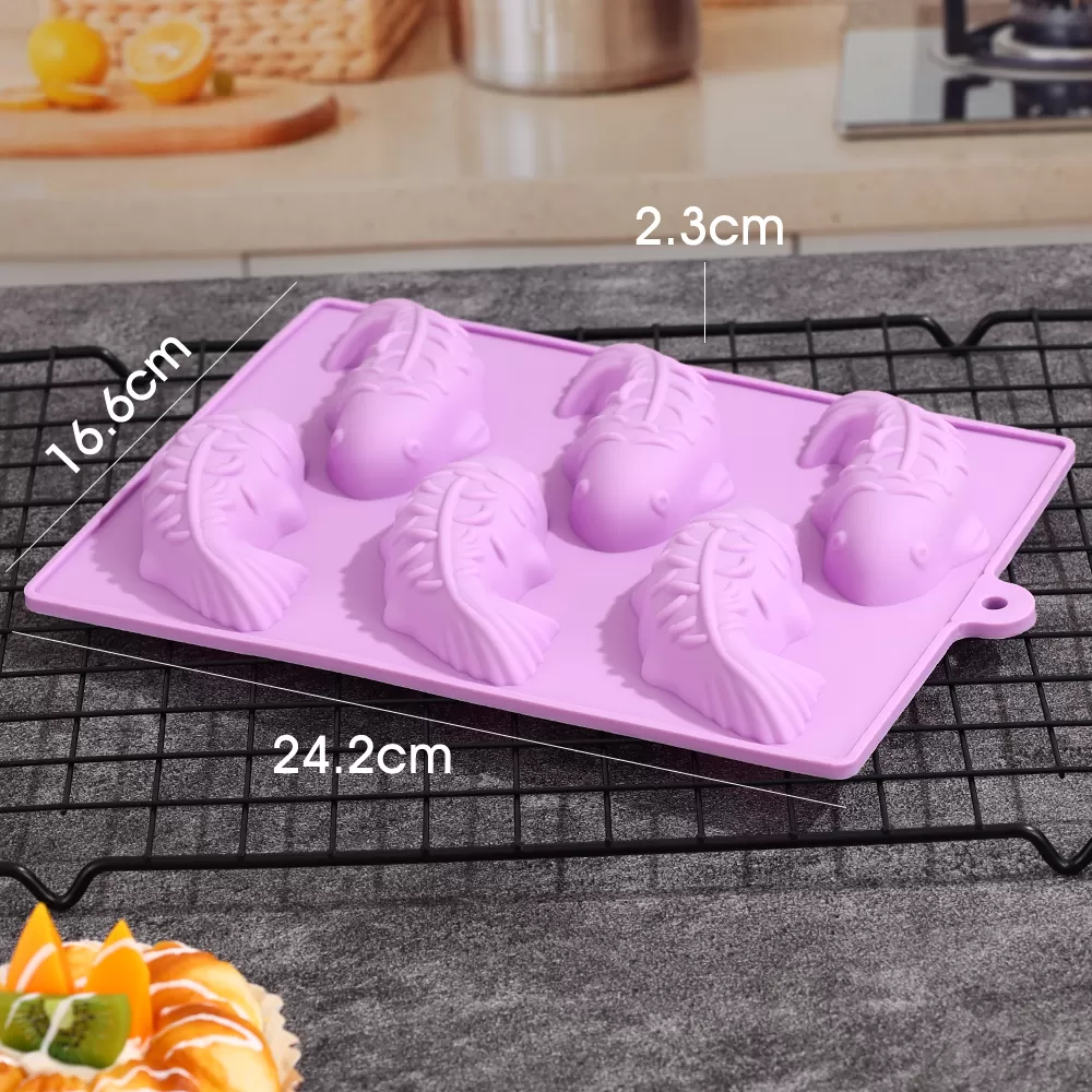 YH-433 Silicone 6-Hole Cake Mold