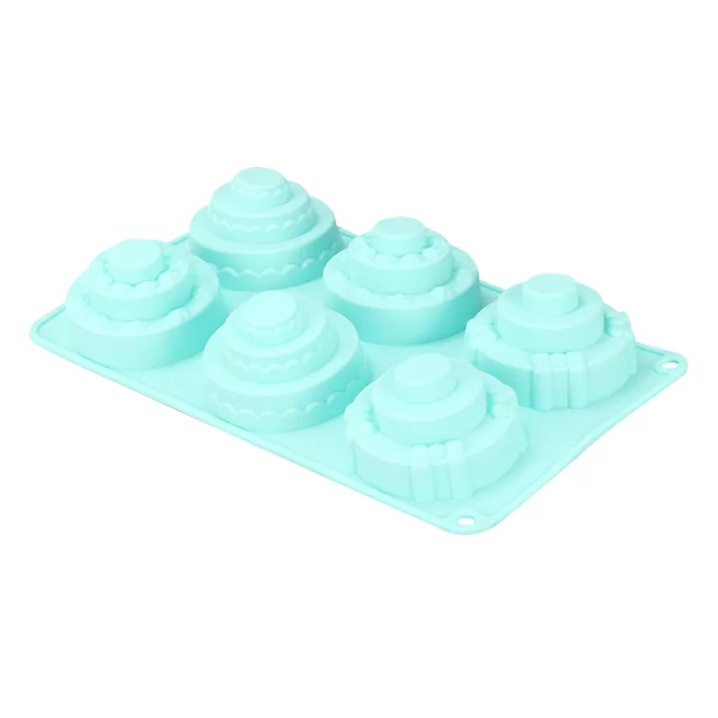 YH-442 Silicone 6-Hole Cake Mold