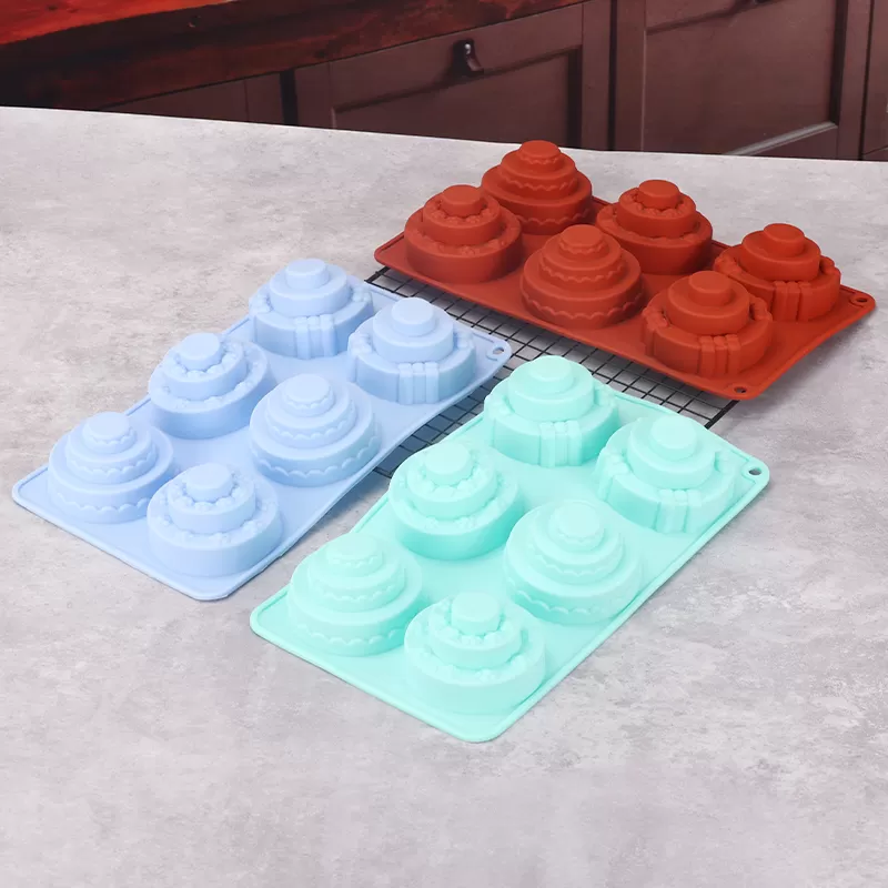 YH-442 Silicone 6-Hole Cake Mold