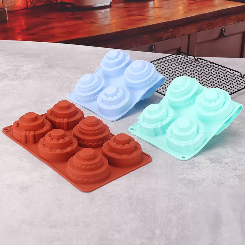 YH-442 Silicone 6-Hole Cake Mold