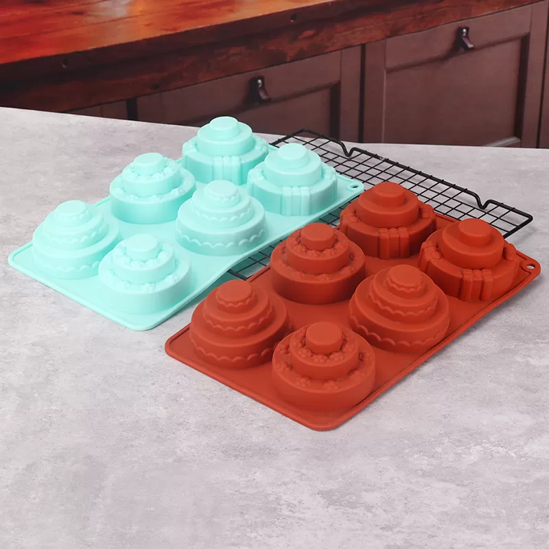 YH-442 Silicone 6-Hole Cake Mold