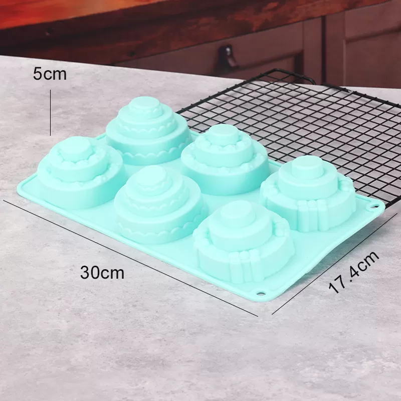 YH-442 Silicone 6-Hole Cake Mold