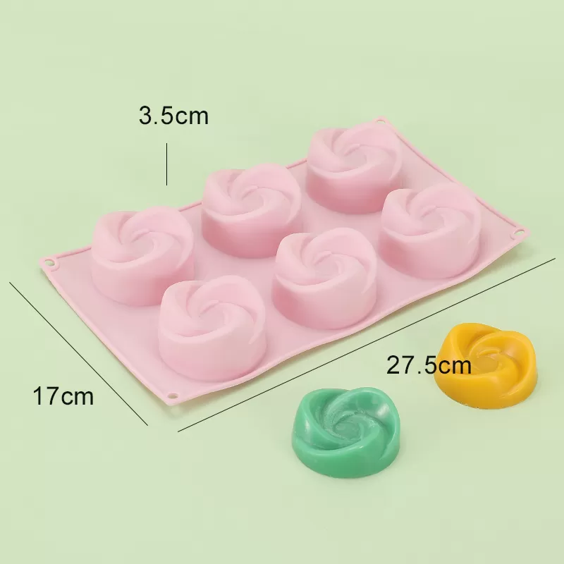 YH-463 Silicone 6-Hole Cake Mold