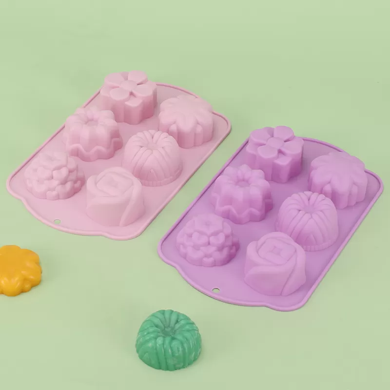 YH-505 Silicone 6-Hole Cake Mold