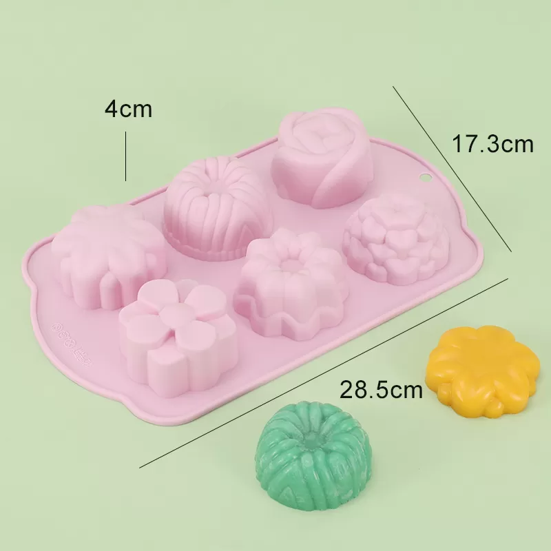 YH-505 Silicone 6-Hole Cake Mold