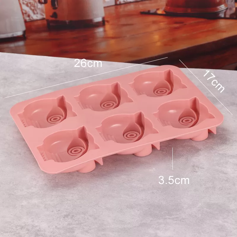 YH-446 Silicone 6-Hole Cake Mold