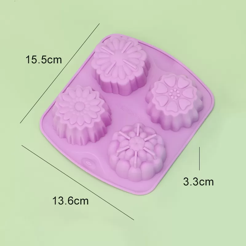 YH-068 Silicone 4-Hole Cake Mold