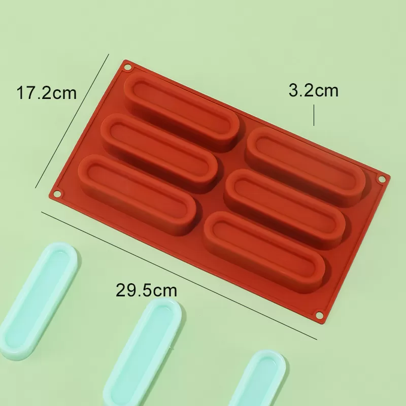 YH-383 Silicone 6-Hole Cake Mold