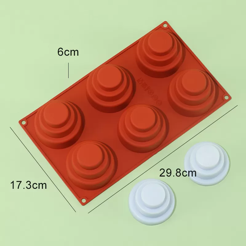 YH-384 Silicone 6-Hole Cake Mold