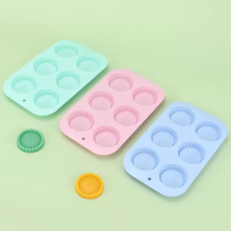 YH-977 Silicone 6-Hole Cake Mold