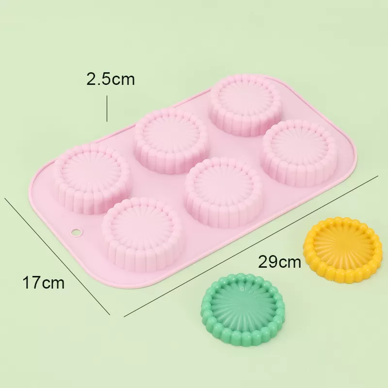 YH-977 Silicone 6-Hole Cake Mold