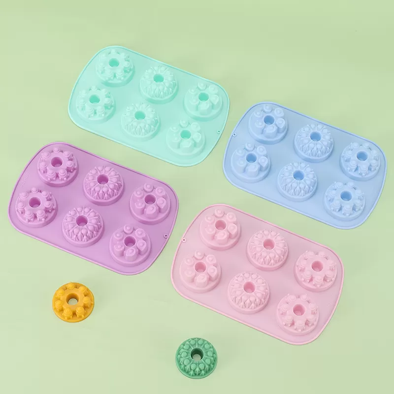 YH-535 Silicone 6-Hole Cake Mold