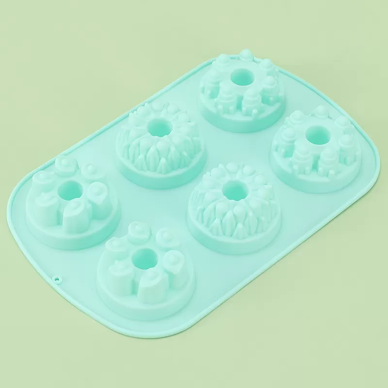 YH-535 Silicone 6-Hole Cake Mold