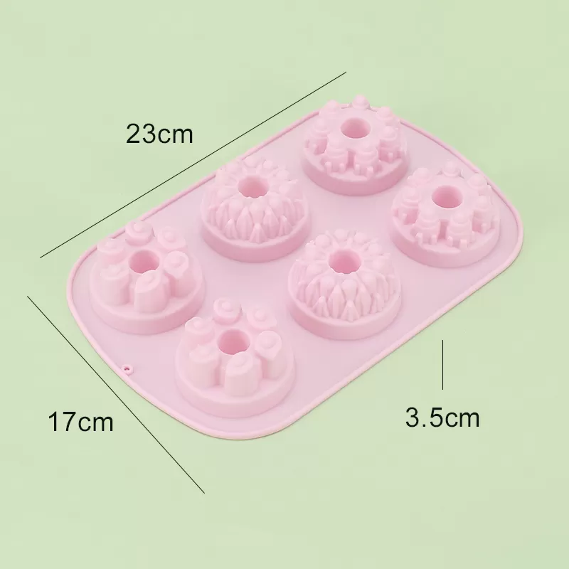 YH-535 Silicone 6-Hole Cake Mold